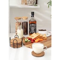QUWEIBAO Usine En Gros Fourniture Style Américain Durable Tasse Bois Dessous De Verre Carré Noyer Bambou Bois MDF En Bois pour Utilisation De Table