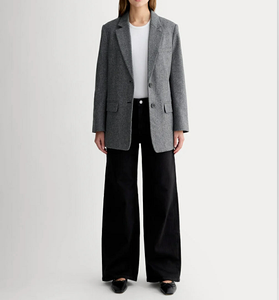 Blazer décontracté pour femme, coupe ample, kaki, en tissu léger, à simple boutonnage, avec poches - Product Image 6