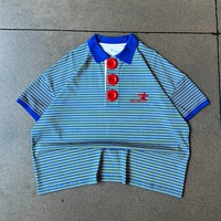 Chemises Polo Homme Personnalisées de Haute Qualité 100% Coton, T-shirts Rayés à Manches Courtes, Vêtements Décontractés, Chemises à Col Revers et Boutons Tendance