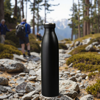 Bouteille d'eau sport en acier inoxydable à double paroi isolée sous vide personnalisée de 500 ml/750 ml, isolation thermique de 6 à 12 heures pour