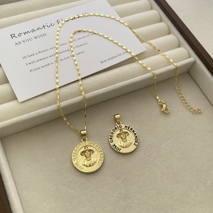Collar con Colgante de Moneda de José <span class=keywords><strong>Gregorio</strong></span> Hernández Chapado en Oro Vintage, Medallón Religioso Retro con Retrato, Joyería de Fe para Uso Diario - Product Image 1