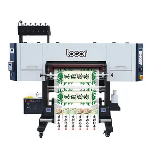 Locor 60cm tamanho A2 rolo a rolar uv dtf impressora de transferência a frio filme adesivo impressão plotter com laminador 3200 xp600 cabeças