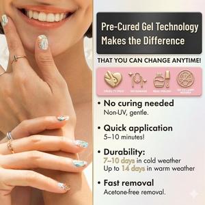 Ongles en gel semi-durcis avec esthétique <span class=keywords><strong>bleu</strong></span> <span class=keywords><strong>marine</strong></span> pour les fournitures de salon professionnel - Product Image 3