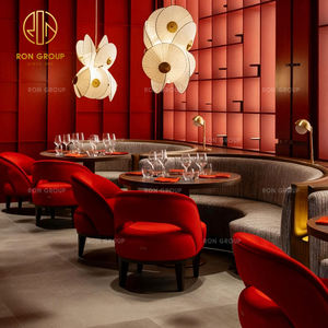 ชุดโต๊ะและเก้าอี้โซฟาหินสังเคราะห์ทรงกลมหรูหรา สำหรับร้านกาแฟและร้านอาหาร - Product Image 4