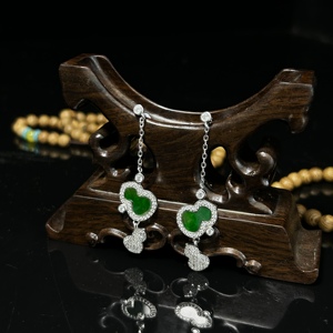 Pendientes de Jadeíta Birmana Natural de Grado A, Forma de Calabaza, Color Verde, para Uso Diario, Regalo de Jadeíta para Mujer (con Certificado NGTC) - Product Image 6