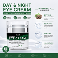 Crème pour les yeux Akaril 55ml, peptides de caféine, 4% de niacinamide, anti-poches, correcteur des cernes, anti-rides, hydratant