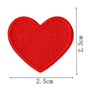 Nuevo Parche Bordado Termoadhesivo de Corazón en Rosa Bebé y Rojo, Varios Tamaños, para Decoración de Sombreros, Bolsos y Fundas de Teléfono - Product Image 2