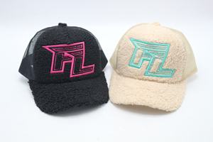 Chapeau de camionneur en fourrure à 5 panneaux, logo de broderie personnalisé, laine d'agneau, <span class=keywords><strong>hiver</strong></span> - Product Image 3