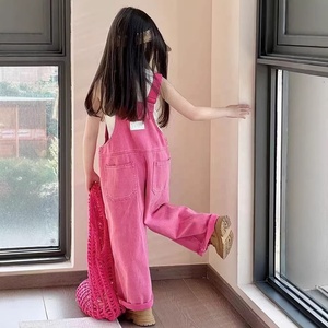 Comodo Completo Rosa a Due Pezzi per <span class=keywords><strong>Bambine</strong></span> con Salopette a Gamba Larga e Gilet Senza Maniche per Stagioni di Transizione - Product Image 4