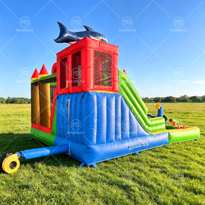 Château gonflable Nairbag en PVC pour enfants, avec toboggan et piscine, idéal pour les fêtes et les jeux en extérieur dans le jardin - Product Image 4