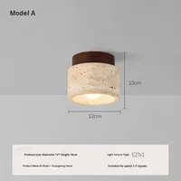 Plafonnier LED en travertin de style rétro et solitaire, les lampes design conviennent aux salons, aux couloirs et aux entrées.