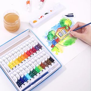 Deli Watercolor Paints 12 18 24 Colors Set For Art Students Painting Supplies - Product Image 1