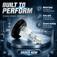 Piston d'indexage en acier inoxydable M6 M8 M10, personnalisé OEM, avec bouton noir, mini-piston d'indexage, corps en acier inoxydable, broches d'indexage