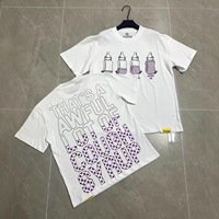 T-shirt Hip-Hop haut de gamme à manches courtes et col rond, avec slogan anglais 'High-End Cough Syrup' et imprimé lettres, 100% Coton, respirant, coupe ample