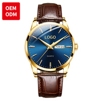 Montre-Bracelet de Luxe pour Hommes OEM ODM avec Logo Personnalisé, Montre Homme Étanche Classique à Quartz pour Affaires avec Ceinture
