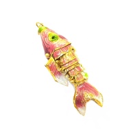 Breloques en cloisonné de carpe colorées de 45 mm en gros pour la fabrication de bijoux DIY