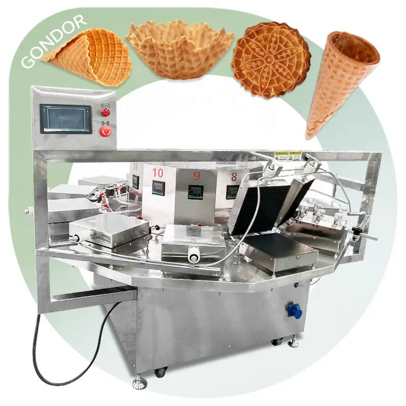 Commerciale industriale Icecream Wafer Stroopwafel attrezzature Waffle Egg Roll Maker cono gelato fare macchina per il commercio