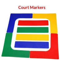 Marqueurs de tennis en PVC, disques plats pour marquage de lignes droites et d'angles, autocollants de repères pour le tennis