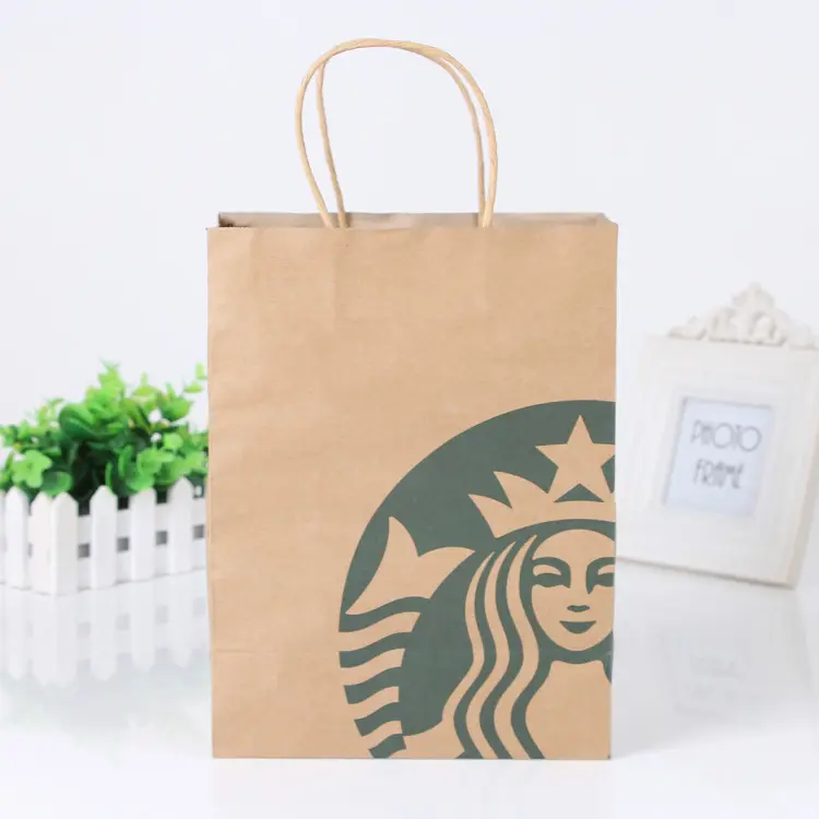 Lipack Starbucks Einkaufs papier Handtasche Kraft Papiertüte zum Trinken