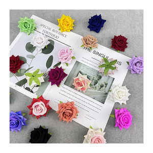 Rose artificielle en velours <span class=keywords><strong>de</strong></span> haute qualité, <span class=keywords><strong>petite</strong></span> tête <span class=keywords><strong>de</strong></span> rose, décoration d'intérieur pour mariage, fête à domicile, <span class=keywords><strong>fleur</strong></span> - Product Image 4
