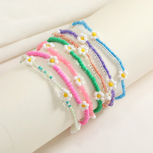 Bracelet bohème perlé coloré fleur marguerite bracelet d'amitié créative pour femmes filles - Product Image 1