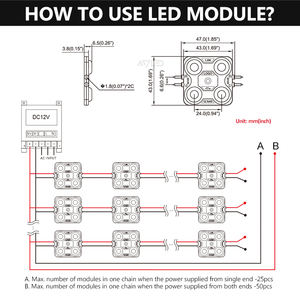 Módulo LED de Inyección SMD2835 de 2W, DC12V, Impermeable, para Letreros, Cajas de Luz y Letras Iluminadas - Product Image 4