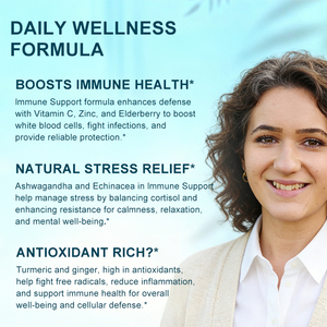 Complément de sureau de haute qualité, formule 8 en 1 avec échinacée, vitamine C et zinc, vitamine <span class=keywords><strong>D</strong></span>, curcuma, gingembre, <span class=keywords><strong>ashwagandha</strong></span> - Product Image 4