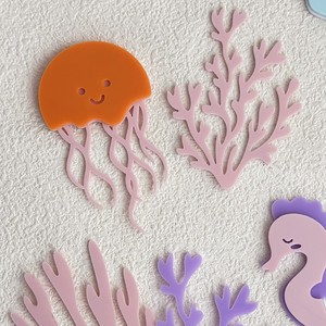 Honey And Sweetness Acrylic Cake Decorations Ocean Theme <b>DIY</b> <b>Kit</b> For Birthday Party Cake Toppers - Product Image 4