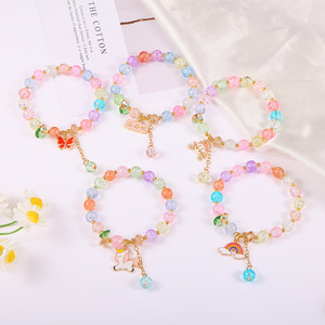 Bracelets en verre à breloques personnalisées en forme de fleur de marguerite pour filles Bracelets en verre bling-bling <span class=keywords><strong>confidente</strong></span> en cristal perlé Cadeaux - Product Image 5