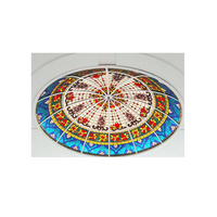 Dôme de plafond sphérique décoratif en vitrail, hémisphère, triple isolation, dôme en verre trempé, puits de lumière avec motif en mosaïque