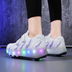 Flashing Roller Shoes For Kids With Led Lights Size 30-39 EVA Material Two Wheels Helios - Product Image 4