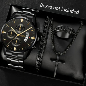 Ensemble de montres pour hommes haut de gamme, bracelet en acier inoxydable, verre quartz, <span class=keywords><strong>date</strong></span> automatique, affichage numérique 41 mm, vente en gros du fabricant - Product Image 6