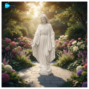 Escultura de Mármol Hecha a Mano, Estatua de <span class=keywords><strong>la</strong></span> Inmaculada Concepción de <span class=keywords><strong>la</strong></span> Virgen María, Figura Religiosa de Tamaño Real para Sala de Estar Interior - Product Image 3