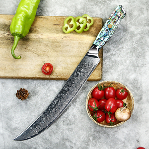 Bán buôn 67 lớp VG10 Damascus thép trái cây khắc Santoku bào ngư đầu bếp dao nhà bếp thiết lập với bào ngư vỏ nhựa xử lý - Product Image 2