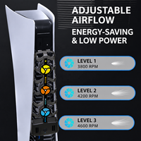 Ventilateur de refroidissement haute vitesse 4600 tr/min pour console PS5, ventilateur silencieux RGB avec 3 vitesses réglables, USB Plug and Play