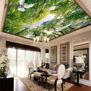 Película de Techo Elástica de PVC de Alta Calidad con Diseño de Árboles del Cielo en 3D, Decorativa y Moderna - Product Image 2