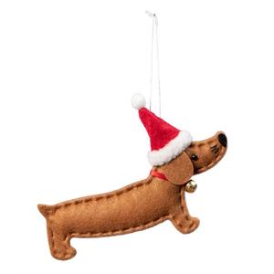 Chapeau de noël, balançoire pour l'<span class=keywords><strong>arbre</strong></span> de noël, collier en feutre, vente en gros, ornements de chien, ornements de noël - Product Image 3