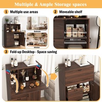 Meuble de bureau en bois sur mesure avec compartiments cachés, plateforme à rabat et charnière amortie pour le rangement multi-compartiments - Mobilier de bureau à domicile