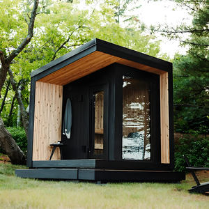 Sauna extérieur pour 4 personnes OEM/ODM en bois massif avec fonction vapeur et vestiaire, vente directe d'usine - Product Image 2