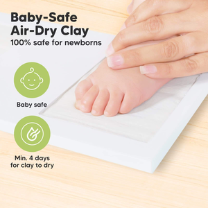 <span class=keywords><strong>Cadre</strong></span> photo premium en argile blanche pour empreintes de mains et de pieds de bébé, idéal pour cadeau de baby shower ou souvenir - Product Image 4