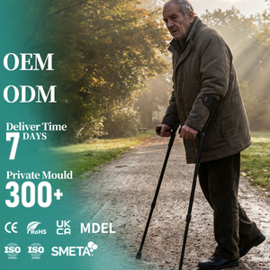 Высококачественные складные локтевые костыли из углеродного волокна с регулируемой высотой, двойная трость для помощи молодым людям в восстановлении - Product Image 1