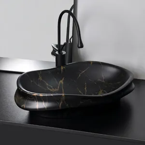 Chaozhou Nieuwe Komende Keramische Sanitaire Artikelen Kunst Wastafel Marmer Fashion Design Badkamer Wastafel