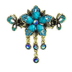 <span class=keywords><strong>Pince</strong></span> à cheveux rétro exquise à la mode Pinces à cheveux en alliage <span class=keywords><strong>de</strong></span> fleur <span class=keywords><strong>de</strong></span> sarcelle Pinces à cheveux <span class=keywords><strong>crabe</strong></span> classiques pour femmes - Product Image 2