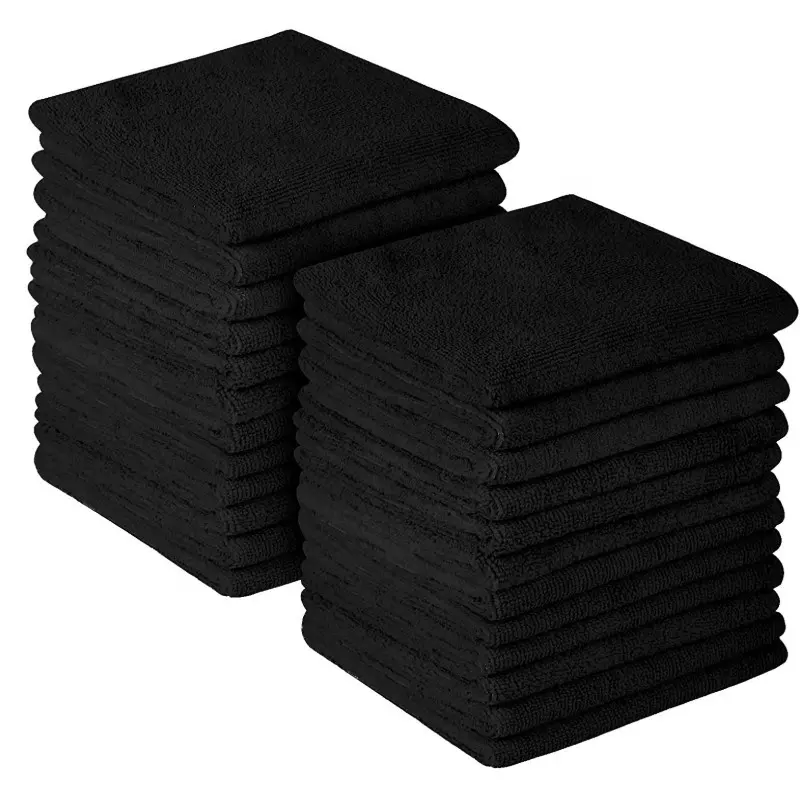 On sale fast drying soft black color microfiber cleaning cloth