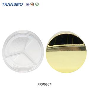 Estuche Redondo Mini para Polvo Iluminador Transparente, Estuche Redondo para Rubor, Envase Compacto Vacío para Polvo con 3 Compartimentos - Product Image 3