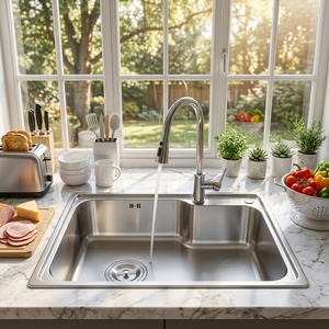 Handmade Single Bowl Undermount 304 Stainless Steel <b>Kitchen</b> <b>Sink</b> — Precision Welded, Sound Guard, Premium Craftsmanship, OEM - Product Image 1