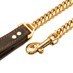 Wholesale 14mm Gold Stainless Steel Pet Cuban Link Chain Personalized <strong>Pitbull</strong> <strong>Dog</strong> <strong>Collar</strong> Lace Decoration Solid Gold <strong>Dog</strong> Leash - Product Image 6