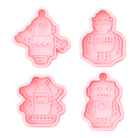 Moule à Biscuit Intelligent 3D Cartoon de la Série Robot pour DIY Argile Animation & Baking Imprimé Biscuit Tool