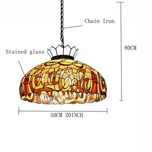 Lámpara de Araña LED de Estilo Europeo de 20 Pulgadas, Diseño Vintage de Vidrio Tintado, Altura Ajustable, Diseño de Letras, para Sala de Estar, Regulable, Luz Cálida - Product Image 4