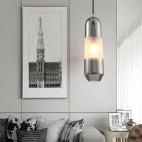 Lampe suspendue en verre minimaliste créative nordique, luminaire moderne pour restaurant, chambre à coucher, luminaire décoratif moderne